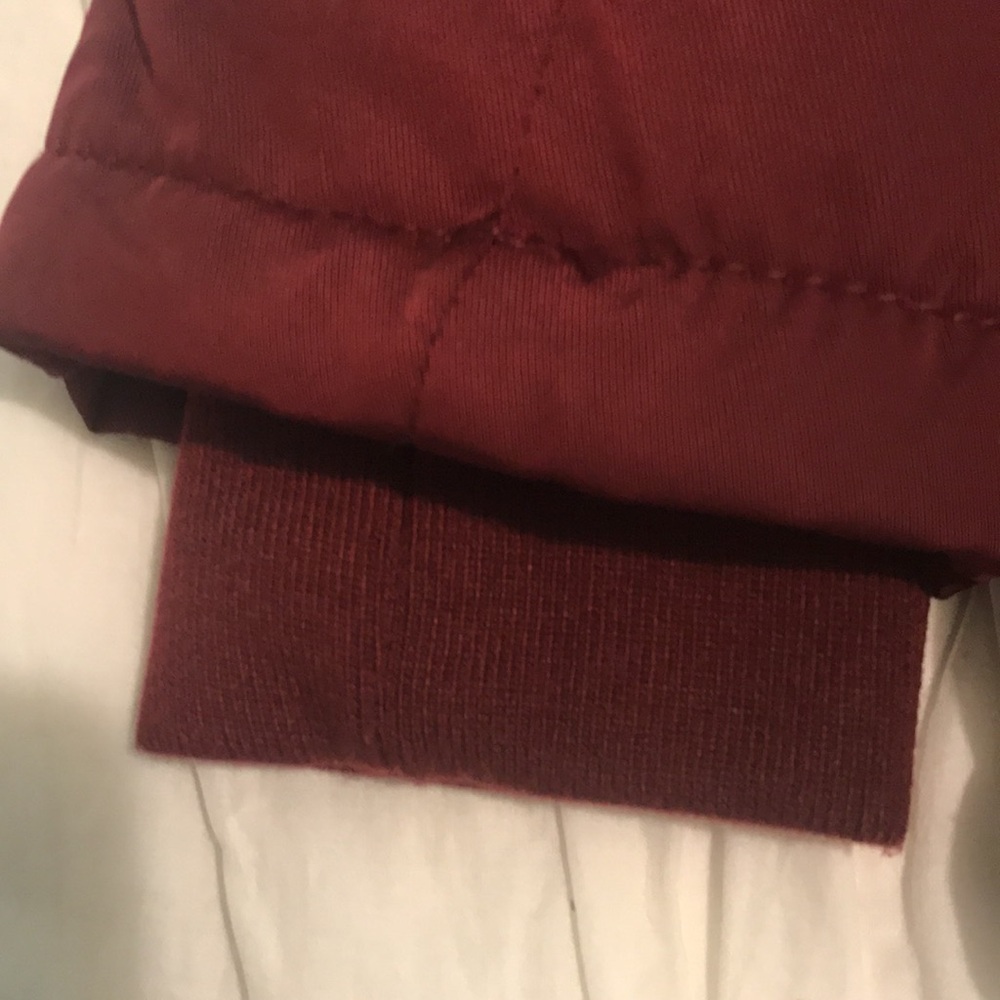 Women's Burgundy Parka with Faux Fur Hood - Picture 7 of 15